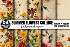 Summer Flowers Collage Journal Paper Bundle JPG Product Image 3