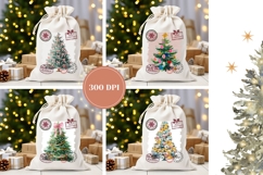 Boho Christmas Tree Santa Sack Designs, Christmas Tree PNG Product Image 2