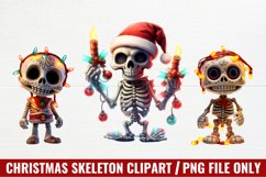 Christmas Skeleton Sublimation Clipart Product Image 1