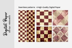 Burgundy Digital Papers | Floral Digital paper Product Image 1