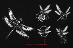 10 Bundle Dark Art Dragonfly Insect Devil Skull Flying Wing Product Image 3