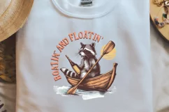 Retro Funny Raccoon Boatin and floatin Png Product Image 1
