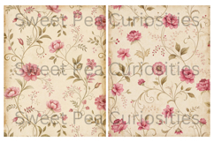 Shabby Chic, Pink, Paper, Floral, Papers, Junk Journal Product Image 2