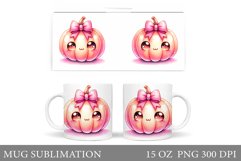 Cute Pumpkin Mug Wrap. Halloween Mug Wrap Sublimation Product Image 1