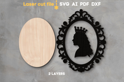 Halloween Queen Portrait SVG laser cut files for Glowforge Product Image 2