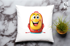 Cute Smiling School Backpack Character Clipart PNG Product Image 2