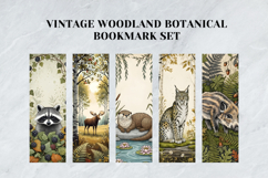 Vintage Woodland Botanical Bookmark Set,Cottagecore Mushroom Product Image 2