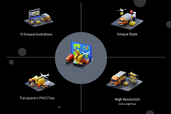 Delivery Isometric 3D Illustration Pack Product Image 2