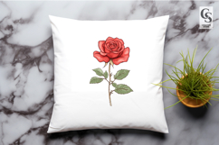 Red Rose Stem Clipart Sublimation PNG Product Image 3