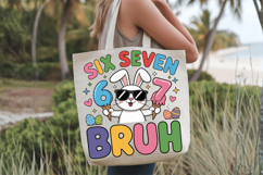 Six Seven Bruh Cute Bunny PNG Sublimation | Happy Easter Day Product Image 3