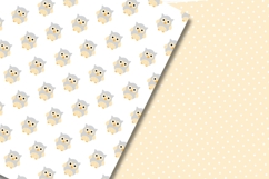 Owls Digital Paper, Yellow Owls Seamless Pattern. Product Image 2