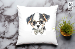 Cute Nerd Puppy Dog Clipart Sublimation PNG Product Image 3