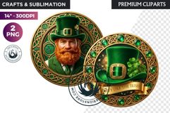 Saint Patrick Clipart Celtic Irish PNG round coaster Product Image 1