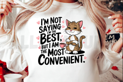 Cartoon Cat With Funny Quote About Being Convenient Text Art Product Image 2