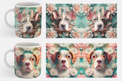3D Dog Floral Mug Wrap | Sublimation Coffee Product Image 3