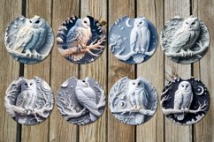 3d style owl | fantasy Car coaster &amp; key chain sublimation Product Image 2
