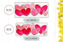 Pink Love Hearts Mug Wrap, Valentines Day Mug Template Product Image 2