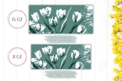 White Tulips Mug, Cartoon Flowers Mug, Floral Mug Template Product Image 2