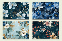 Winter Glitter Flowers Cutting Boards sublimation Design Product Image 2