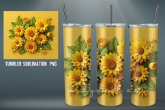 SunFlower 3D Tumbler Wrap Sublimation PNG|3D Tumbler Wrap Su Product Image 2