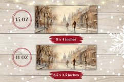Watercolor Christmas City Mug, Coffee Christmas Mug Wrap Product Image 2