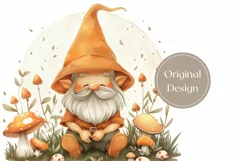 Autumn Gnome Tumbler Wrap, Cute Gnome Sublimation Tumbler Product Image 2