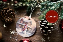 Christmas Ornament PNG, Watercolor Snowman Ornament Product Image 2
