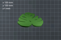 Monstera leaf coaster stl file, 3d printing decor Product Image 3