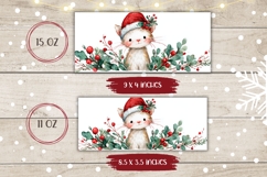 Watercolor Christmas Cat Mug, Christmas Animals Mug Print Product Image 2