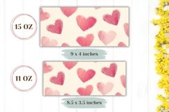 Pink Love Hearts Mug Template, Watercolor Love Mug Design Product Image 2