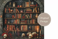 Halloween Tumbler Design, Gothic Tumbler Template, Skull PNG Product Image 2