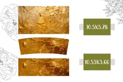 Gold Tumbler Wrap, Gold Glitter 40 Oz Tumbler Template Product Image 2