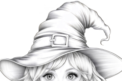 Halloween coloring page for adults. Coloring book witch Product Image 3