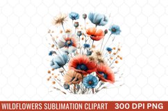 Wildflowers Sublimation Clipart Product Image 1