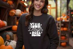 Gildan 18000 Black Mockup, Halloween Gildan 18000 Mockup Product Image 1