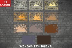 3D Sunset SVG, Layered Sunset SVG Cut File Product Image 2