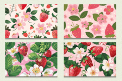 Pink Strawberry Flowers Cutting Boards sublimation Design Product Image 2