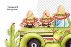 Cinco de mayo Dwarfs in a truck watercolor png Product Image 4
