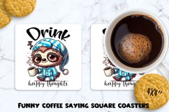 Funny coffee saying square coaster. Sublimation PNG. Product Image 1