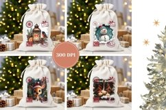 Winter Santa Sack Sublimation, Christmas Gift Bag Template Product Image 2