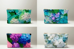 Art Flowers Cosmetic Bag, Hydrangea Cosmetic Bag PNG Product Image 2