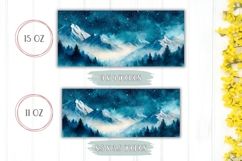 Watercolor Night Sky Mug Design, Forest Mug Template Product Image 2