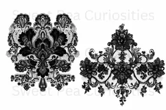 Embroidery, Flowers, Lace, PNG, Clipart, Black, White Product Image 2