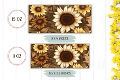 Sunflowers Mug Wrap Design, Flowers Coffee Mug Design Product Image 2