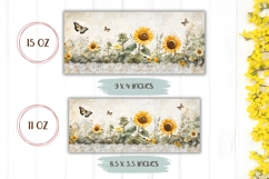 Vintage Flowers Mug Sublimation, Butterfly Mug Design Product Image 2