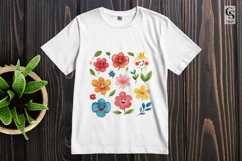 Cute Colorful Flowers Clipart Sublimation PNG Product Image 2