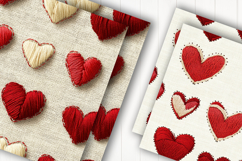 Rustic Heart Linen Digital Paper Product Image 2