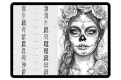 25 Procreate Day of the Dead Stamp Brushes Product Image 2
