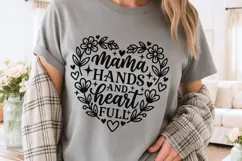 Mama Hands And Heart Full Svg, Mom life Svg, Tired Mom Svg. Product Image 3
