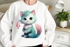 Adorable Cat Mermaid Clipart, Watercolor Clipart Product Image 2